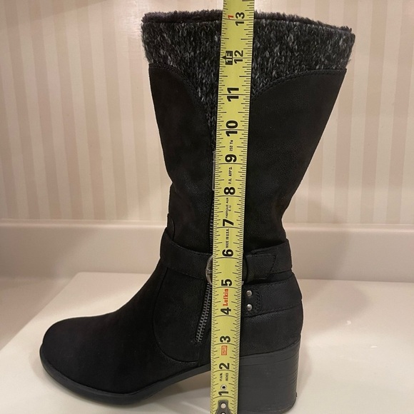 BARE TRAPS Womens Willow Black Heeled Riding Boots Round Toe Stacked Heel - Picture 11 of 16